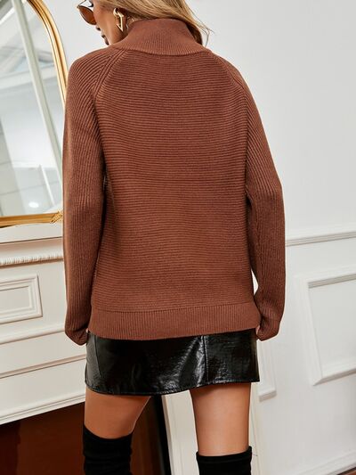 TEEK - Zipper Shoulder Turtleneck Sweater SWEATER TEEK Trend   