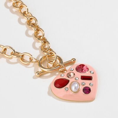 TEEK - Bejeweled Heart Pendant Necklace JEWELRY TEEK Trend   