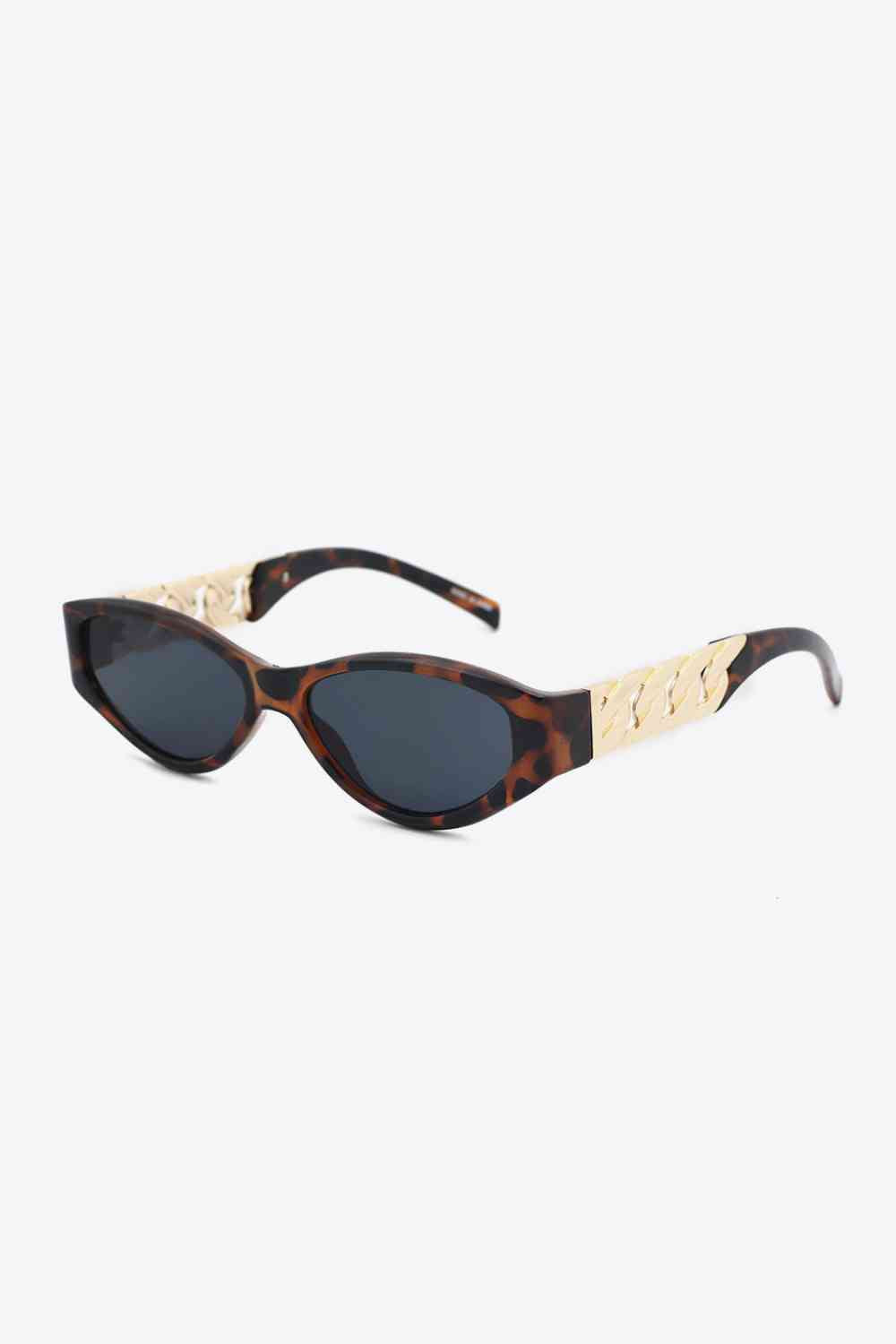 TEEK - Flat Side Chain Temple Cat Eye Sunglasses EYEGLASSES TEEK Trend Chestnut  
