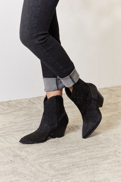 TEEK - East Lion Corp Rhinestone Ankle Cowboy Boots SHOES TEEK Trend   