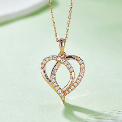 TEEK - Intertwined 925 SS Heart Necklace JEWELRY TEEK Trend Rose Gold One Size 