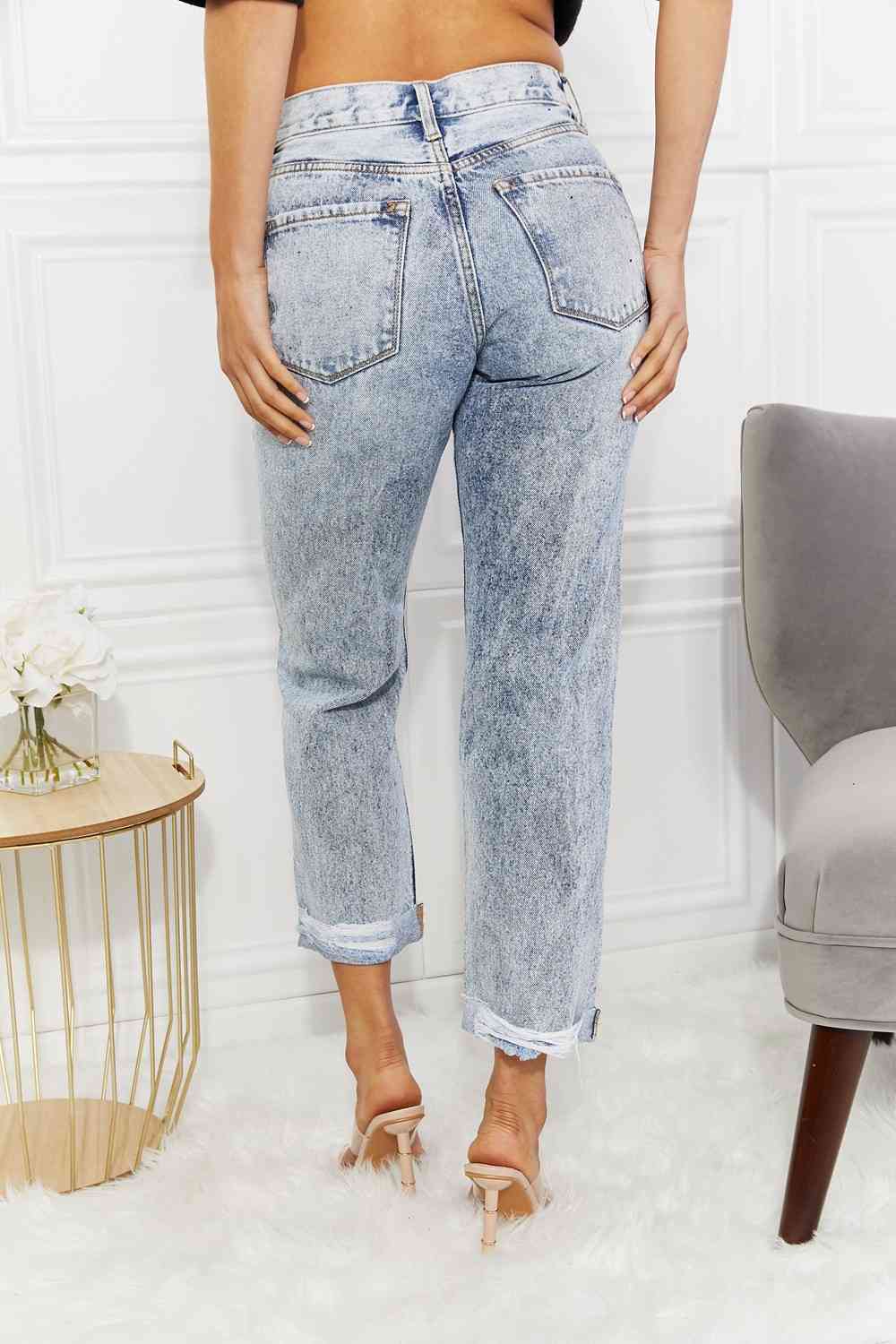 TEEK - K. Kendra High Rise Distressed Straight Jeans JEANS TEEK Trend   