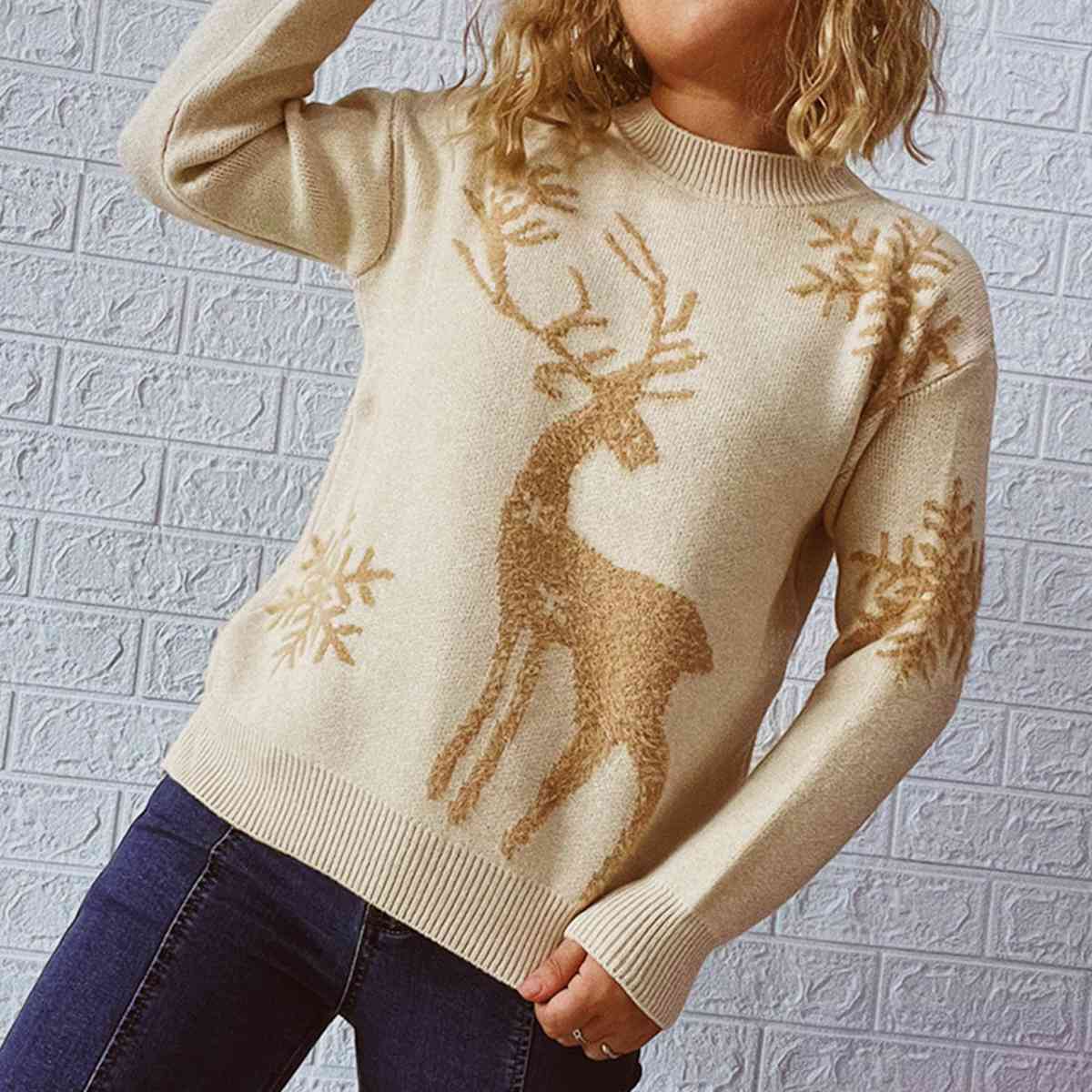 TEEK - Reindeer and Snowflake Sweater SWEATER TEEK Trend   