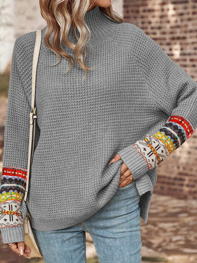 TEEK - Cute Cuff Turtleneck Slit Sweater SWEATER TEEK Trend S  