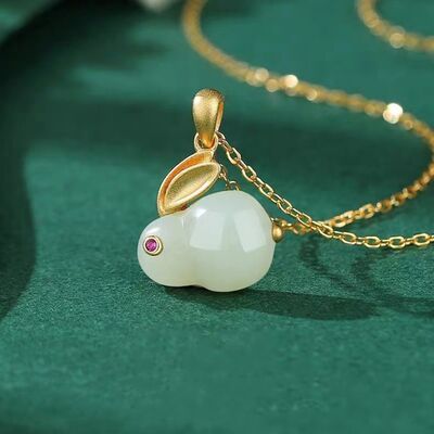 TEEK - Natural Stone Gold-Plated Rabbit Necklace JEWELRY TEEK Trend   