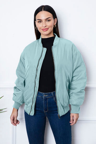 TEEK - Ruched Zip Up Favorite Jacket JACKET TEEK Trend Pastel  Blue XS 