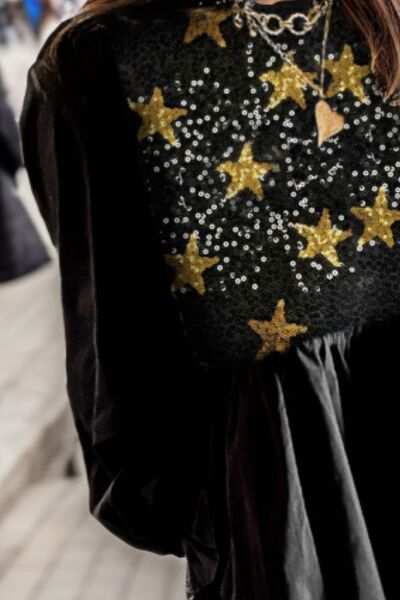 TEEK - Star Sequin Black Mini Dress DRESS TEEK Trend   