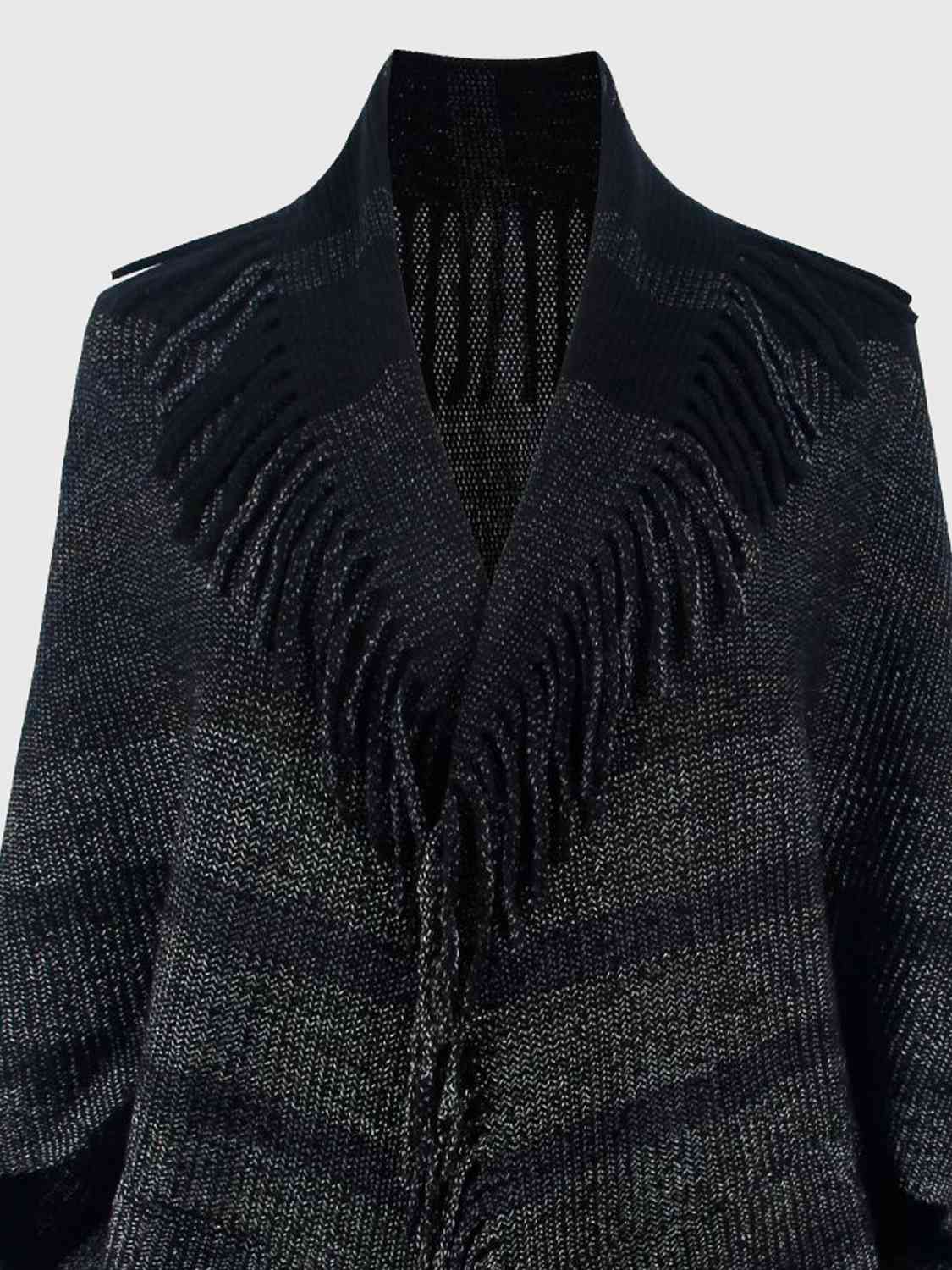 TEEK - Fringe Detail Open Front Sweater SWEATER TEEK Trend   