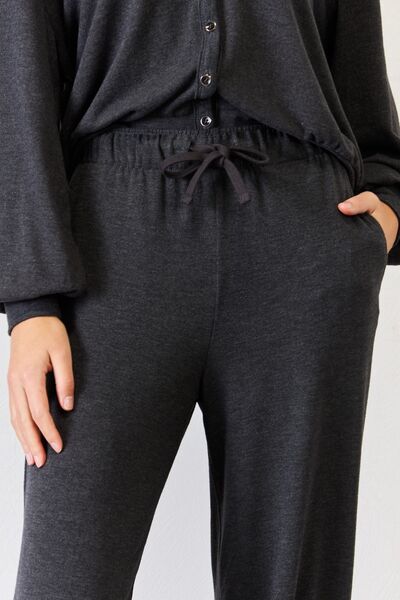 TEEK - Charcoal Grey High Waist Drawstring Joggers PANTS TEEK Trend   