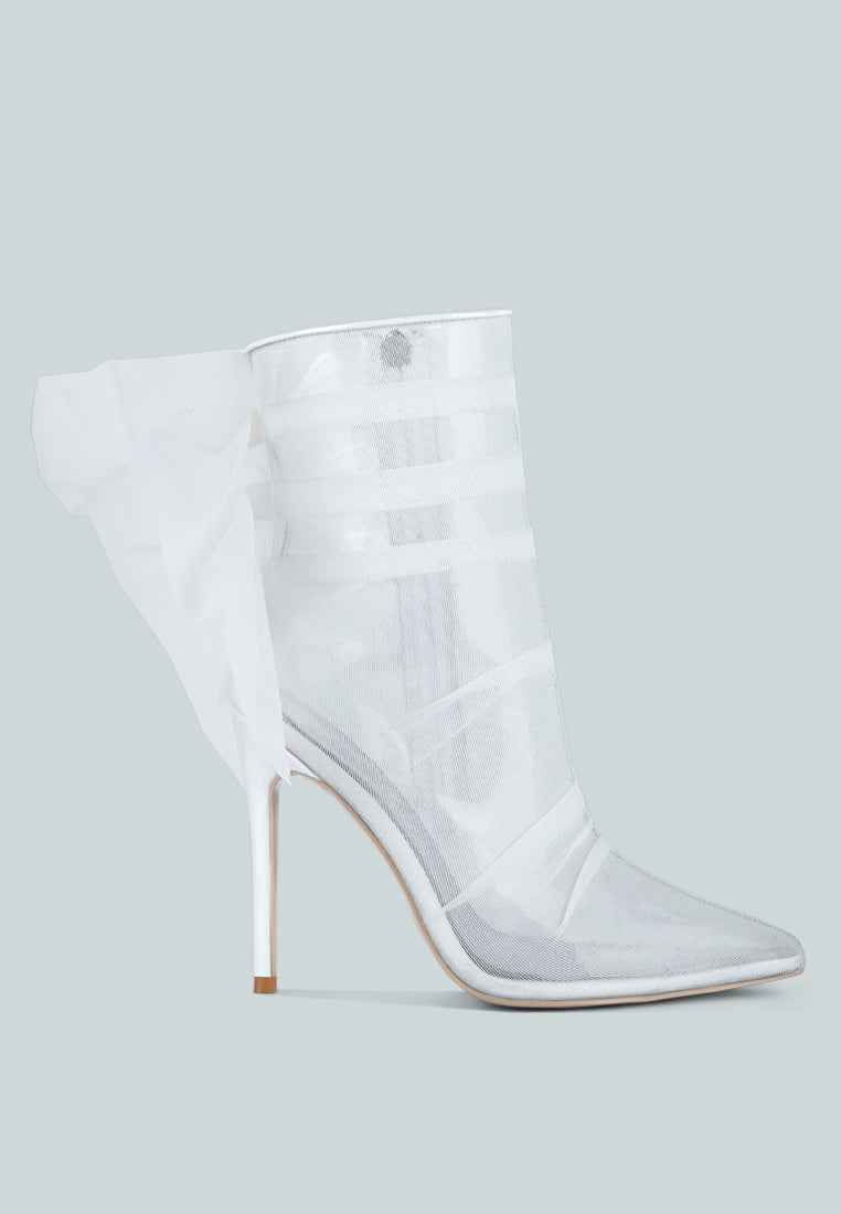 TEEK - Princess Wrapped Heeled Ankle Boots SHOES theteekdotcom White US-5 / UK-3 / EU-36 