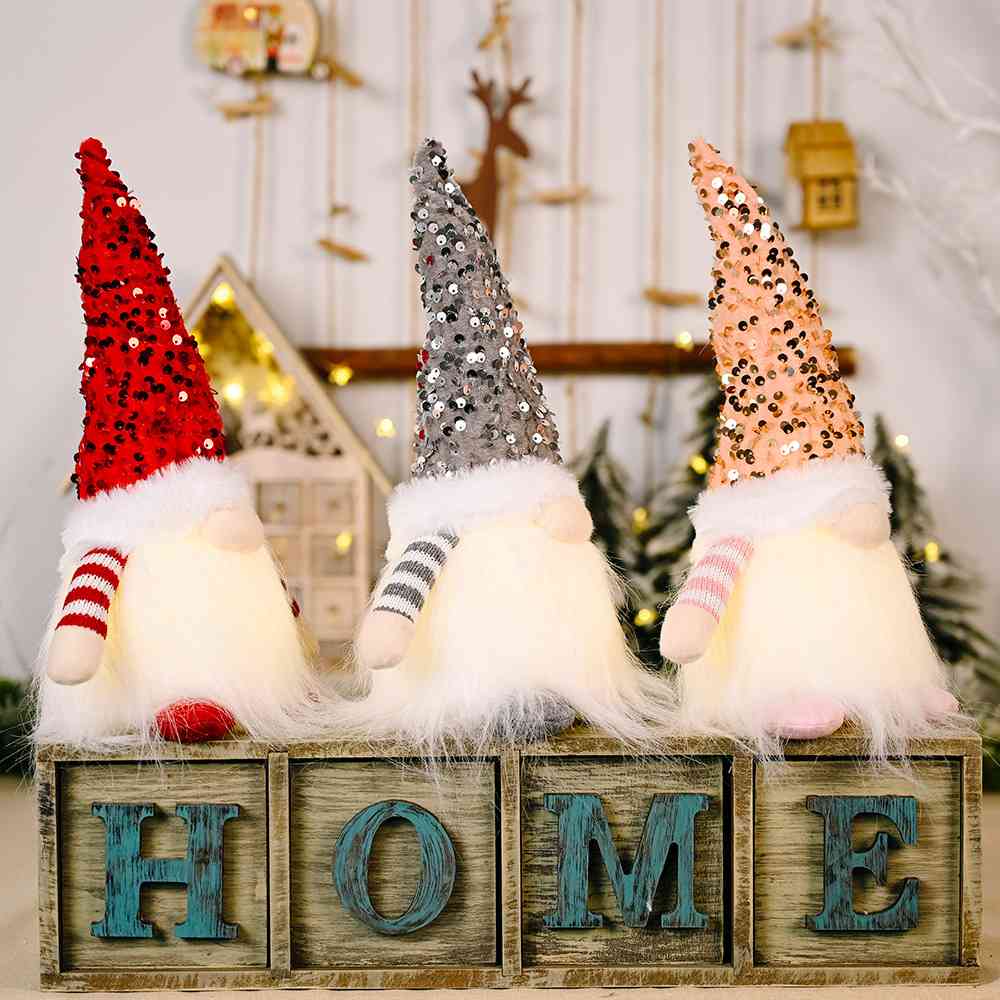 TEEK - Sequin Light-Up Faceless Gnome Decor HOME DECOR TEEK Trend   