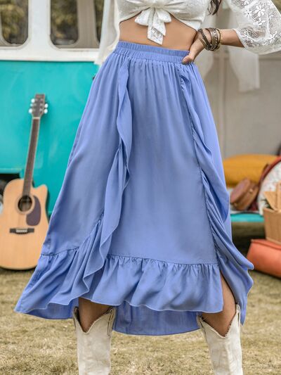 TEEK - High Waist Ruffle Trim Skirt SKIRT TEEK Trend S  