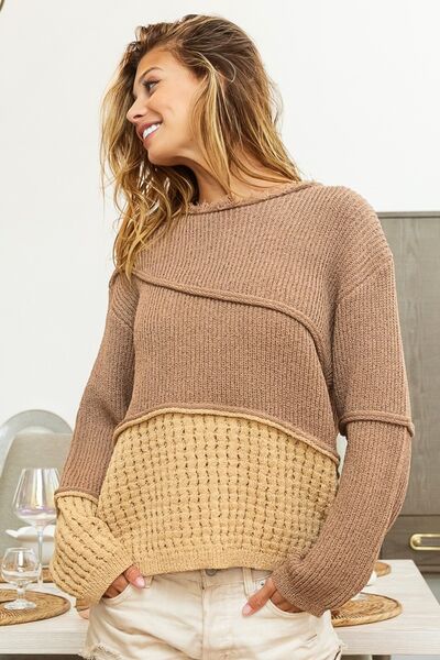 TEEK - Texture Dunes Contrast Sweater SWEATER TEEK Trend S  