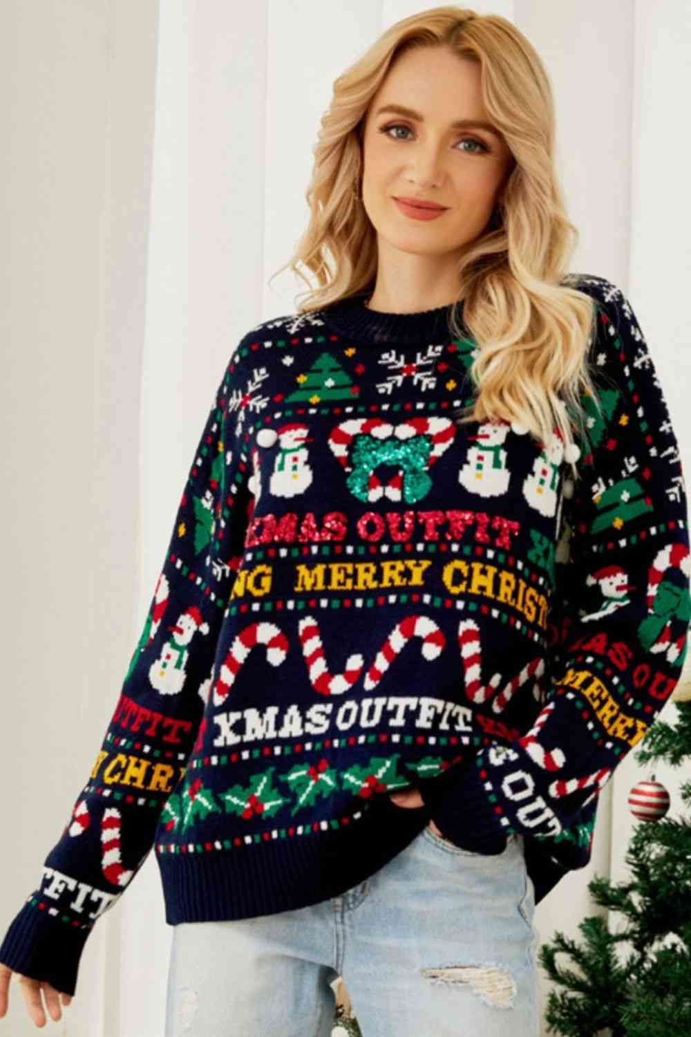 TEEK - Christmas Crewneck Dropped Shoulder Sweater SWEATER TEEK Trend S  