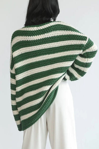 TEEK - Striped Dropped Shoulder Sweater SWEATER TEEK Trend   