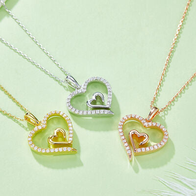 TEEK - 925 Heart In Heart Pendant Necklace JEWELRY TEEK Trend   