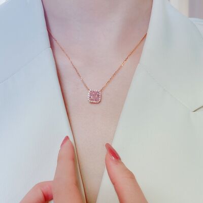 TEEK - Rose Gold-Plated Gem Square Necklace JEWELRY TEEK Trend   