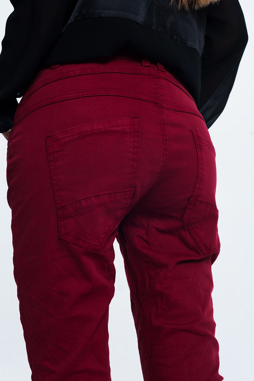 TEEK - The Drop Crotch Skinny Jeans | Maroon PANTS TEEK M   