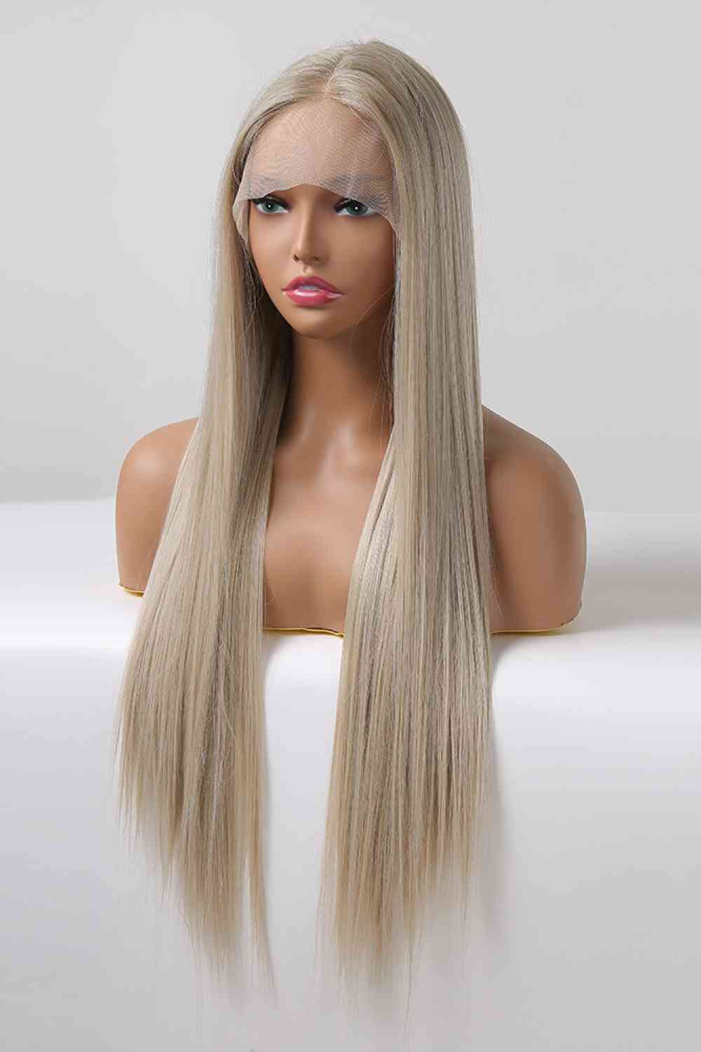 TEEK - Blonde/Ash Brown Root Lace Front Synthetic Straight 27" Wig HAIR TEEK Trend   