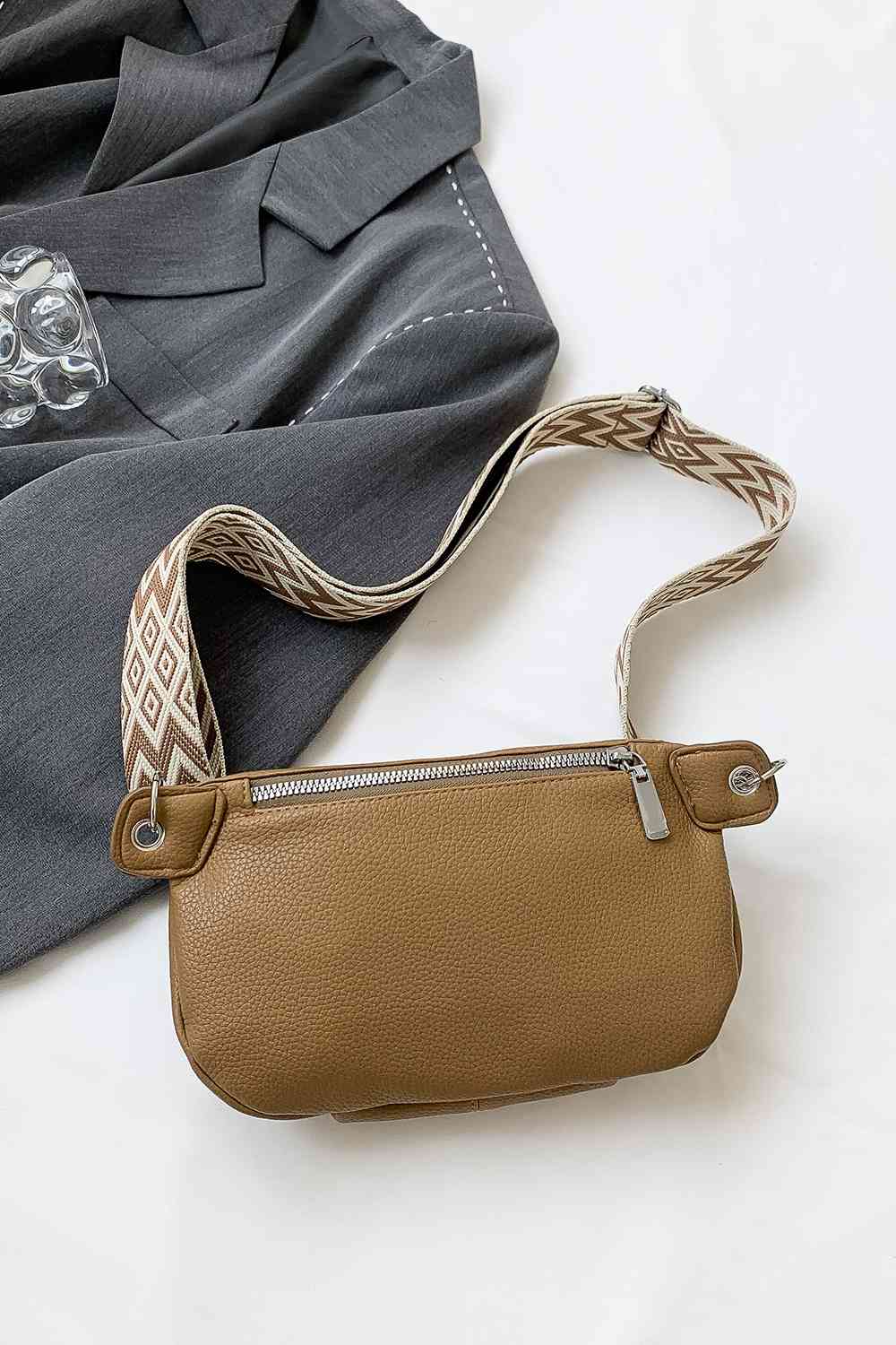 TEEK - Chain Zipper PU Leather Sling Bag BAG TEEK Trend   