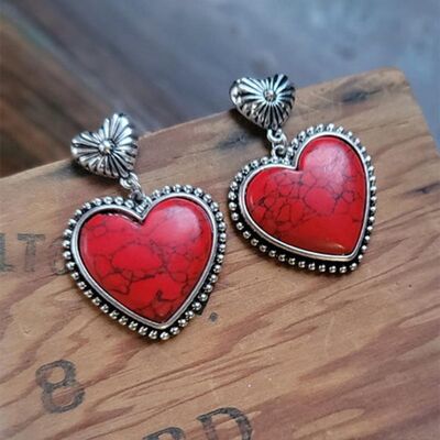 TEEK - Framed Heart Dangle Earrings JEWELRY TEEK Trend   