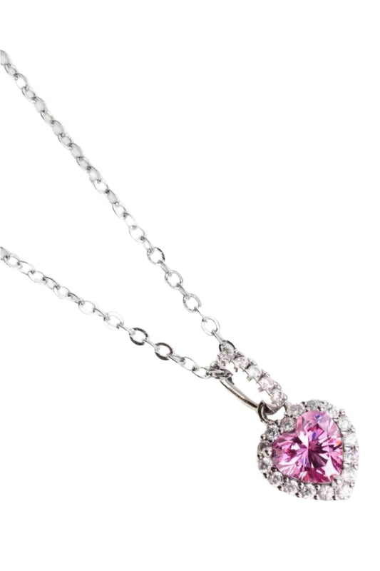 TEEK - Pink 1 Carat Heart Pendant Necklace JEWELRY TEEK Trend   