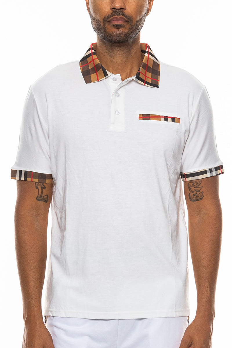 TEEK - Checkered Polo Style Shirt TOPS TEEK M WHITE S 