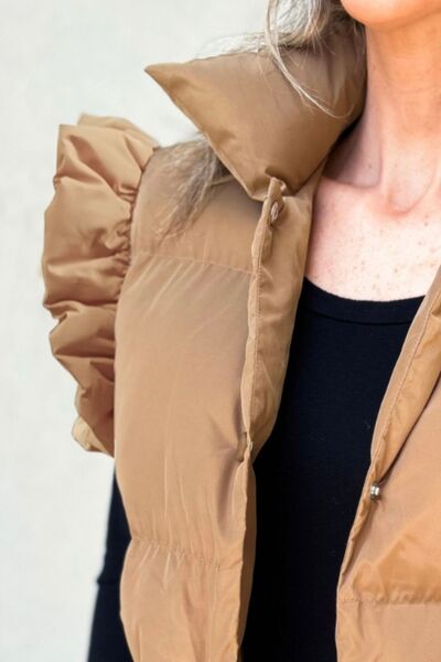 TEEK - Ruffled Snap Down Vest Coat VEST TEEK Trend   