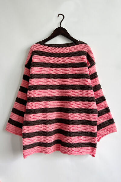 TEEK - Striped Dropped Shoulder Sweater SWEATER TEEK Trend   