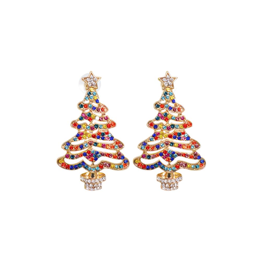 TEEK - Rhinestone Christmas Tree Earrings JEWELRY TEEK Trend Multicolor  