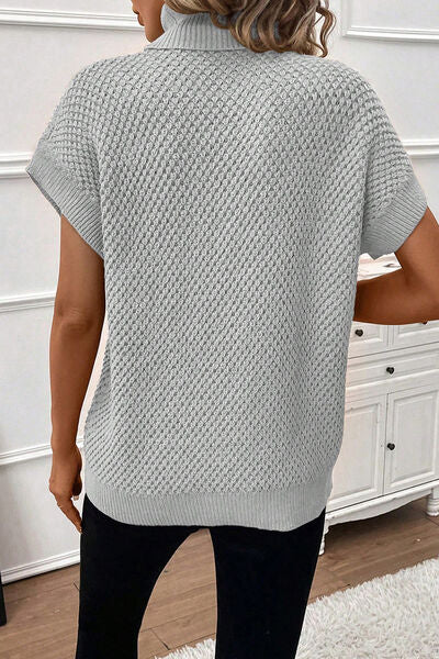 TEEK - Turtleneck Short Sleeve Sweater TOPS TEEK Trend   