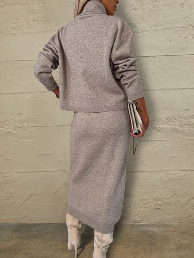 TEEK - Turtleneck Sweater and Midi Dress Set SET TEEK Trend   