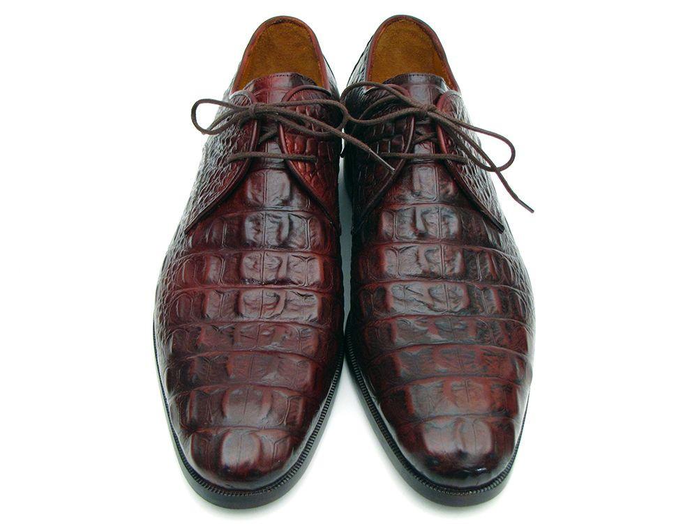 TEEK - Paul Parkman Brown & Bordeaux Croc Embossed Derby Shoes SHOES theteekdotcom   