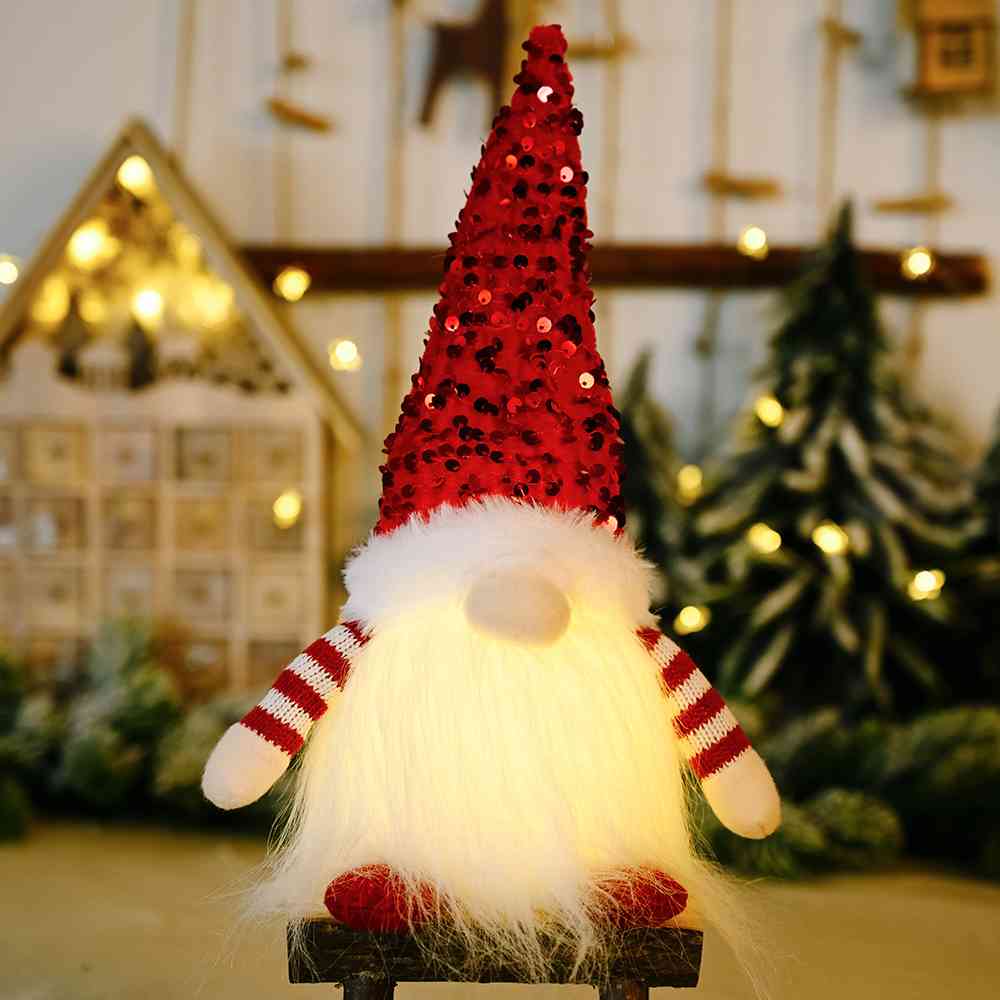 TEEK - Sequin Light-Up Faceless Gnome Decor HOME DECOR TEEK Trend Red  