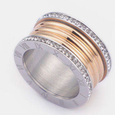 TEEK - Womens Round Zircon Stainless Steel Ring JEWELRY TEEK Trend Silver 6 