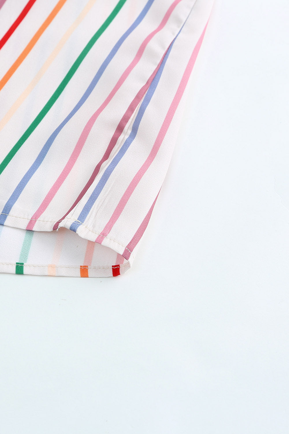 TEEK - Rainbow Striped Cap Sleeve Blouse TOPS TEEK Trend   