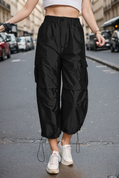 TEEK - Drawstring High Waist Cargo Pants PANTS TEEK Trend   