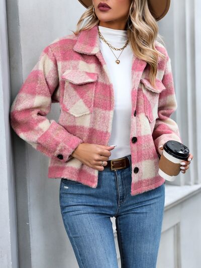 TEEK - Plaid Button Up Front Jacket JACKET TEEK Trend   