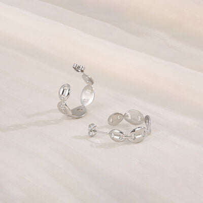 TEEK - Stainless Steel C-Hoop Earrings JEWELRY TEEK Trend style B/Silver  