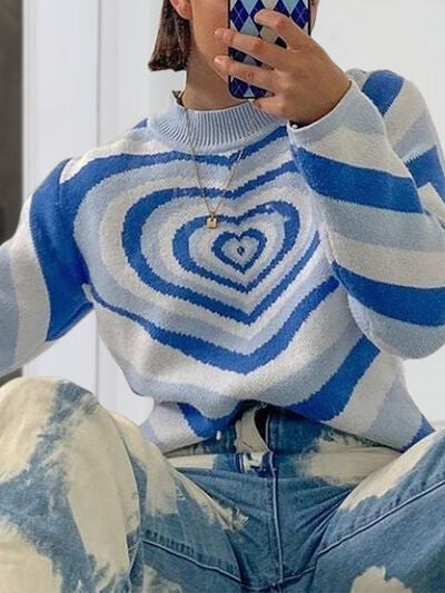 TEEK - Heart Mock Neck Sweater SWEATER TEEK Trend   
