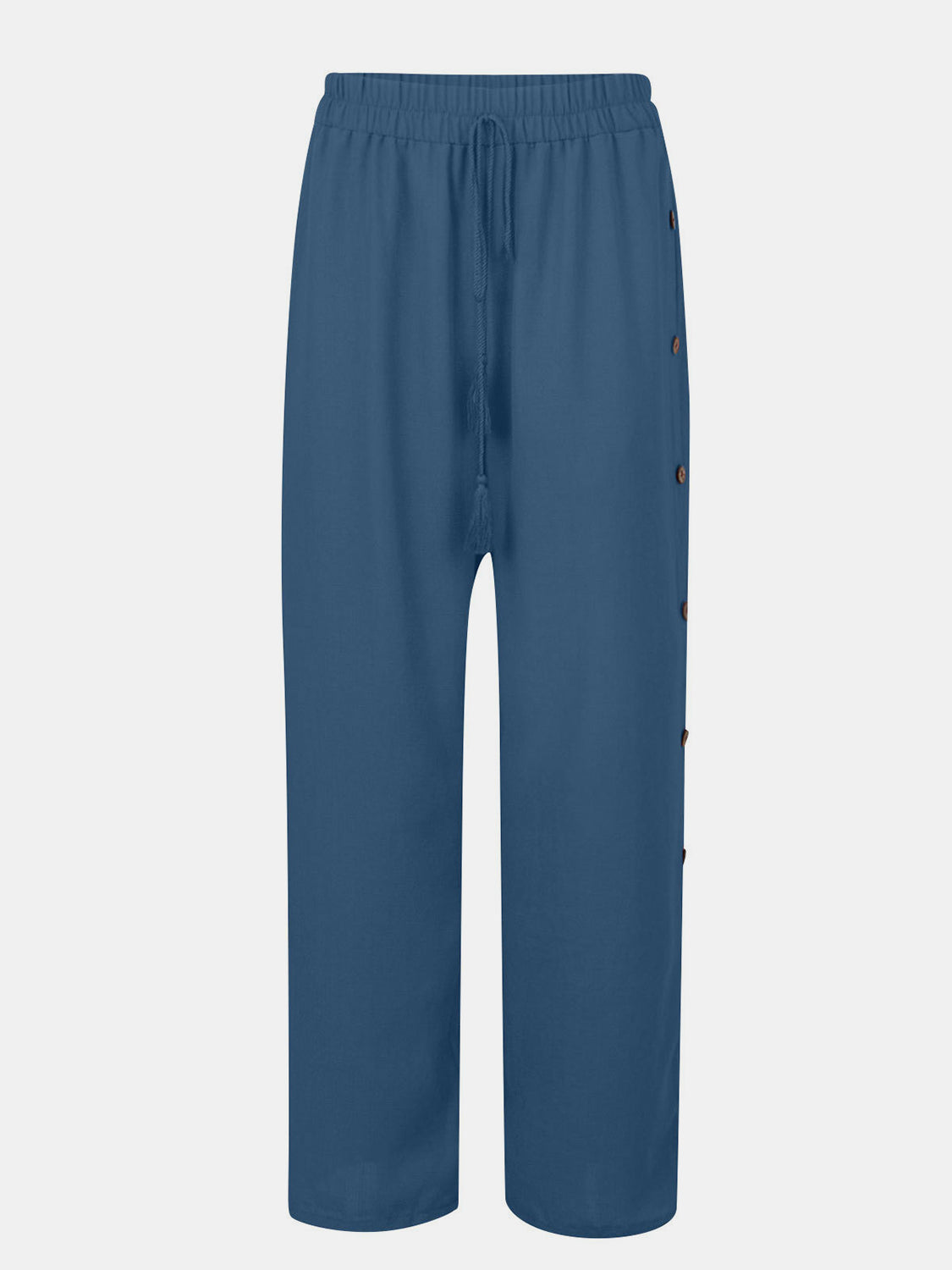 TEEK - Full Size Tassel Wide Leg Pants PANTS TEEK Trend Dusty  Blue S 