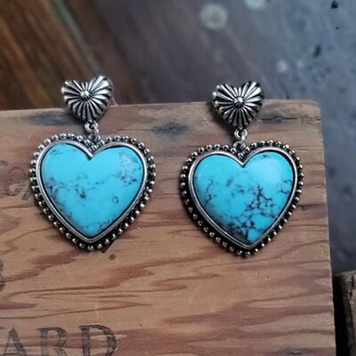 TEEK - Framed Heart Dangle Earrings JEWELRY TEEK Trend Turquoise  