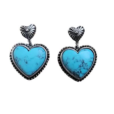 TEEK - Framed Heart Dangle Earrings JEWELRY TEEK Trend Turquoise  