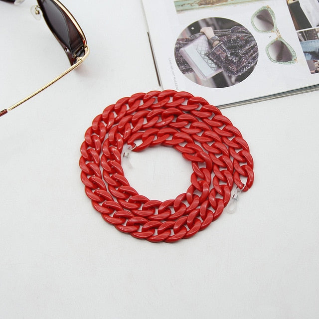 TEEK - Thick Link Glasses Neck Chain | Various Colors EYEWEAR theteekdotcom red  