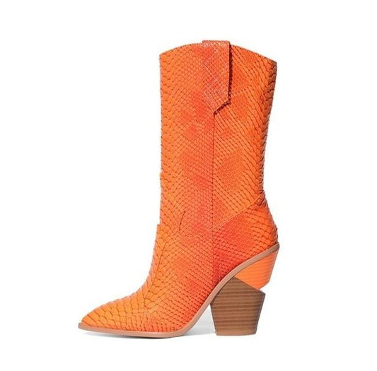 TEEK - Western Calf Boots | Variety SHOES theteekdotcom Orange 8.5 