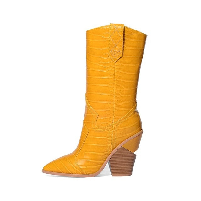 TEEK - Western Calf Boots | Variety SHOES theteekdotcom Yellow 8.5 