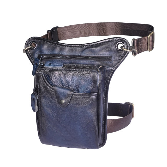 TEEK - Genuine Leather Mens Leg Bag | Variety Colors BAG theteekdotcom blue  