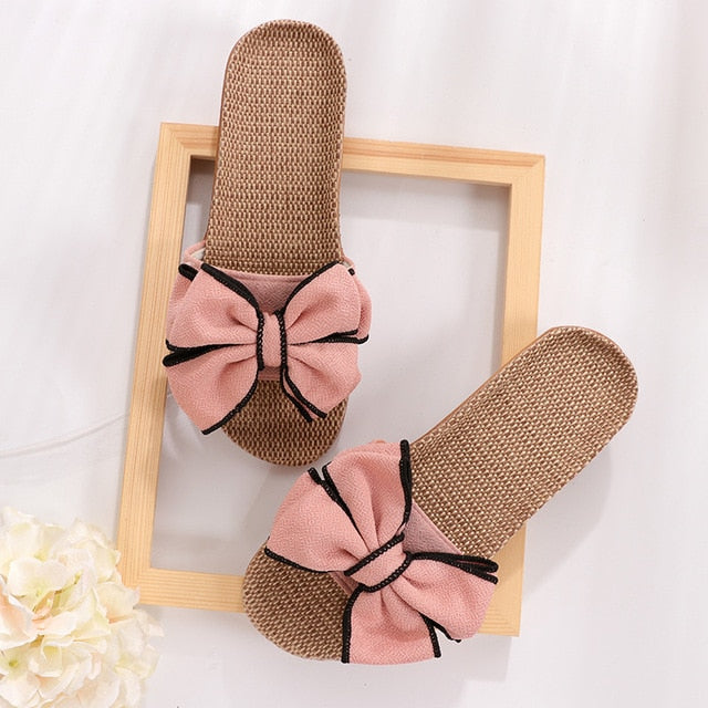 TEEK - Butterfly-Knot Bow Slippers SHOES theteekdotcom Pink 9 