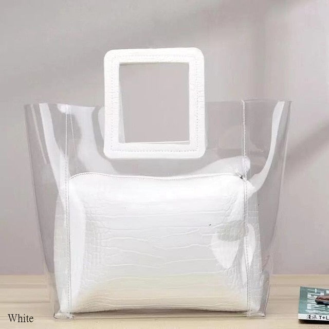 TEEK - Clear Double Handbag BAG theteekdotcom 1 10.24in x 7.87in x 5.12in 
