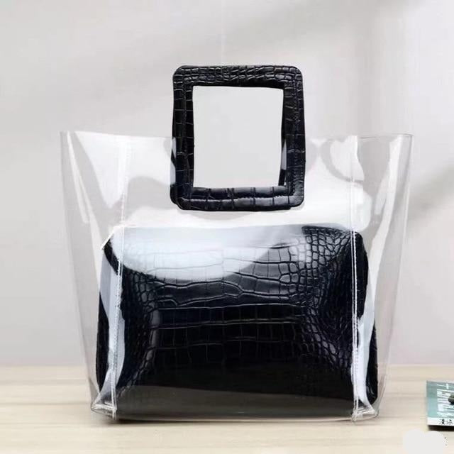 TEEK - Clear Double Handbag BAG theteekdotcom 4 10.24in x 7.87in x 5.12in 